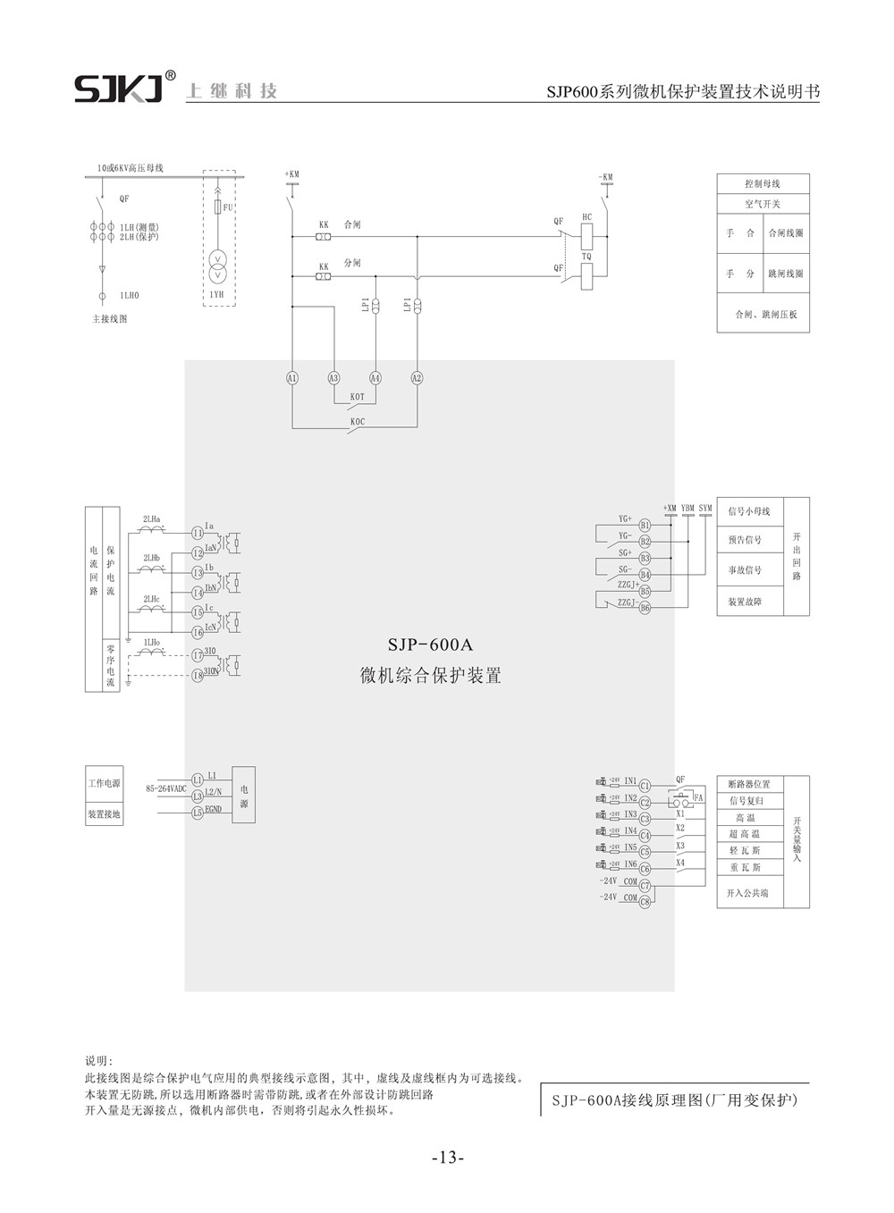 SJP-600A微機(jī)綜合保護(hù)裝置產(chǎn)品參數(shù)圖片三