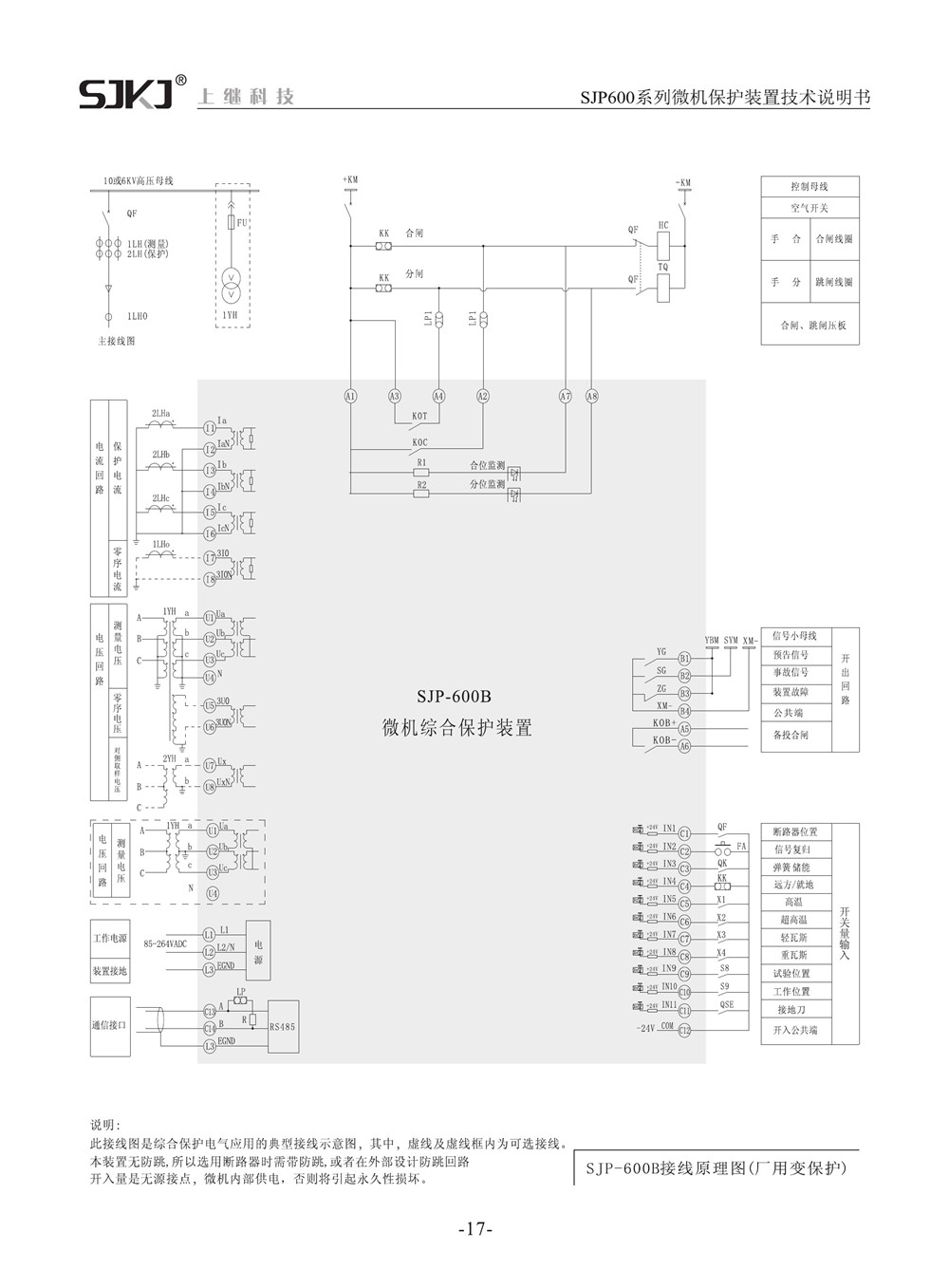 SJP-600B微機綜合保護裝置產(chǎn)品參數(shù)圖片三