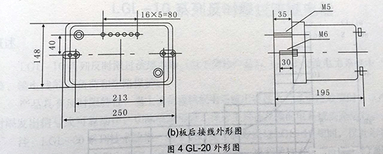 gl-15、25反時限過流繼電器板后接線圖