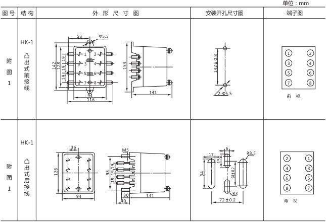 DT-13/160同步檢查繼電器尺寸圖