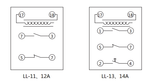 LL-11A/5繼電器內(nèi)部接線