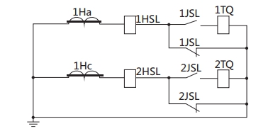 JSL-16繼電器構(gòu)成的去分流操作機構(gòu)的保護(hù)原理圖