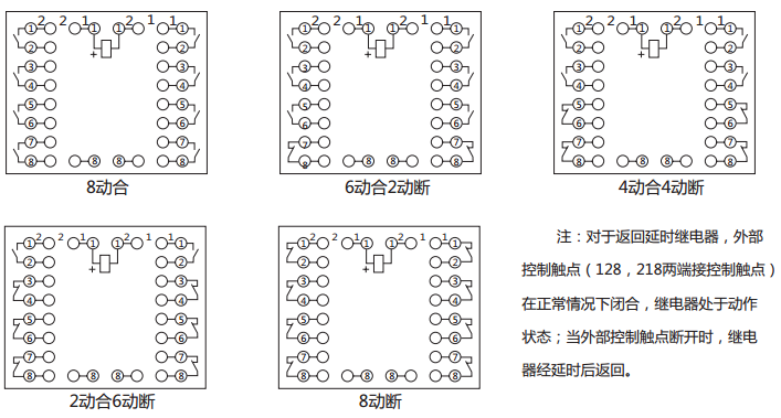 BZS-12延時(shí)中間繼電器內(nèi)部接線圖及外引接線圖